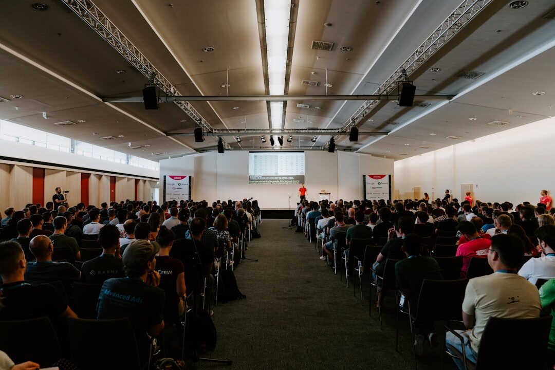Large business conference audience